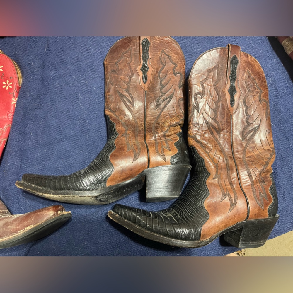 Black Jack custom ordered Black Lizard Triad Cowboy Boots Size 9.5